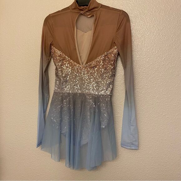 WEISSMAN Elite Dance Costume lyrical blue ombre You Are The Reason PL12691 XSA - Picture 4 of 10